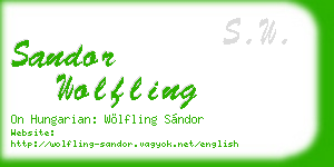 sandor wolfling business card
