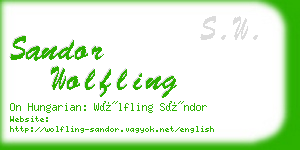 sandor wolfling business card